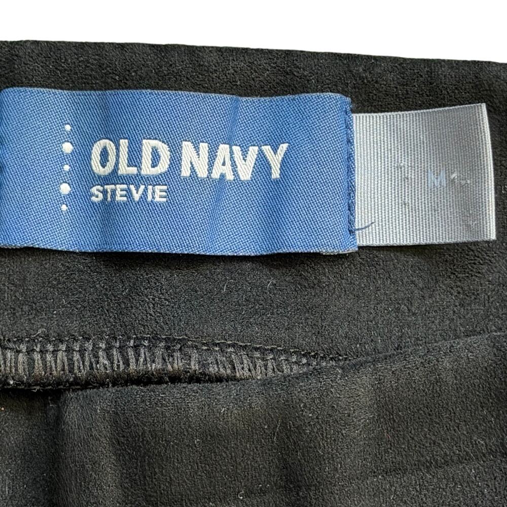 Old Navy Women’s Stevie Faux Suede Slim Pants Black Pull-On Stretch Trousers - Picture 6 of 7